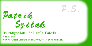 patrik szilak business card